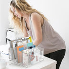 File Sorter Organizer, 5 Sections Acrylic Letter Tray 2 Pack - Image 4