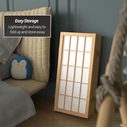 2 ft. Short Desktop Window Pane Shoji Screen - Natural - 8 Panels - Image 5