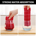 Homaxy Cotton Terry Kitchen Towels and Dishcloths Set of 12, Red - Image 3