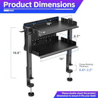 Metal Clamp On Desk Shelf,Storage Shelves with Pegboard and Pencil Holder - Image 2