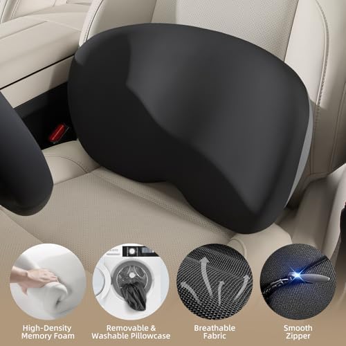 BEBAS Ergonomic Memory Foam Lumbar Support Pillow for Car, BlackGray - Image 4