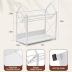 Desktop Bookshelf Organizer, 2 Tier Wood Desk Shelf for Tabletop Storage, Small Desktop Shelf for Office Home Dorm, Table Shelf Book Rack for Books/Supplies/Decor Display (White) - Image 3