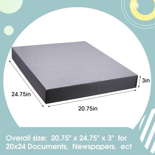Golden State Art, Drop Front Archival Storage Box, Gray, 20.75x24.75x3 Inch - Image 2