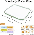 3 Pack Extra Large Clear Hard Shell Zipper Case with Labels - Image 2