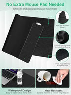 Mouse Pad with Wireless Charging, Black Mousepad Long Desk Mat, Large Gaming Mouse Pad, Soft Mouse Pad Gaming Desk Pad with Non-Slip Rubber Base, Extended Computer Keyboard Mat Office Mice Pad - Image 6