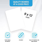 10 Pack 9x12 Small White Board for Students - Small Dry Erase Boards - Double Sided Mini Whiteboard - Smal Whiteboards Lapboards - Personal Dry Erase Board Kids - Mini White Boards for Classroom - Image 4