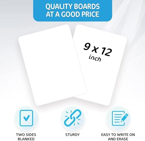 10 Pack 9x12 Small White Board for Students - Small Dry Erase Boards - Double Sided Mini Whiteboard - Smal Whiteboards Lapboards - Personal Dry Erase Board Kids - Mini White Boards for Classroom - Image 4