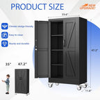 GAIOUS 47.2" Tall Metal Storage Cabinet with Lock and Wheels,Office Cabinet - Image 2