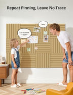 Kuchoow Large Felt Bulletin Board Cork Tiles for Wall Office Decor Brown Memo Pinboards, 48" × 36" Self Adhesive 12 Pack Photo Display Decorative Mood Corkboard Panels for Classroom Kitchen Home - Image 4