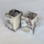 Natural Marble Stone Square Storage Container Empty Vessel Holder Cup for Candle/Pens/Sundries items (White Elephant Marble) - Image 3