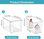 Vtopmart 4 Pack Large Stackable Storage Drawers, Clear - Image 3