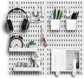 Pegboard Wall Organizer Kit, Modular Storage System, White by Zestify
