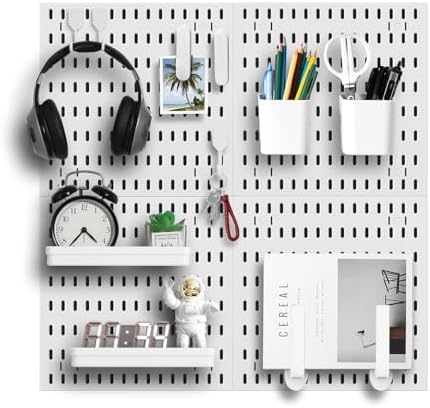 Pegboard Wall Organizer Kit, Modular Storage System, White by Zestify