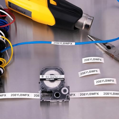 Epson LABELWORKS 208YLBWPX Heat Shrink Tube - Black on White - 6mm - Image 4