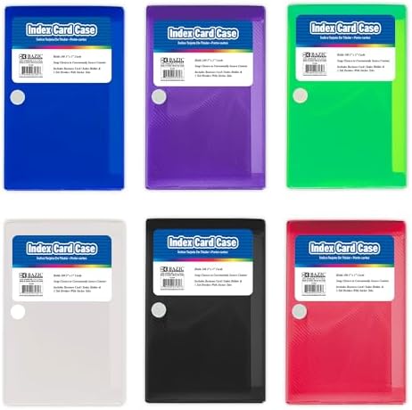 BAZIC PRODUCTS 3 x 5 in Index Card Case, 5-Tab Dividers, Holds 100, 36-Case by BAZICProducts