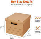 Amazon Basics Moving and Storage Boxes with Handles and Lift-Off Lids, Medium, 19" x 14.5" x 15.5", Brown, 10-Pack - Image 6