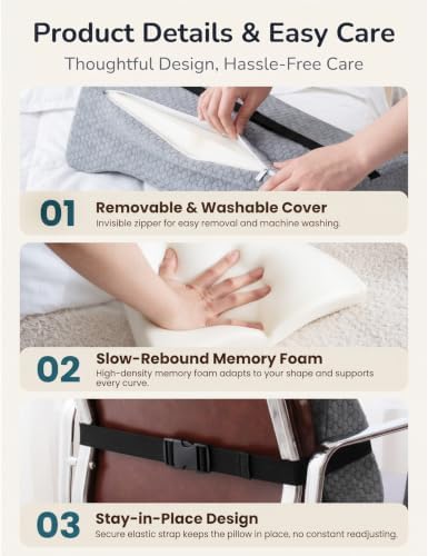 Lumbar Support Pillow Memory Foam Pillow Back Cushion - Image 5