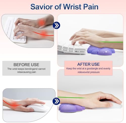 Silky Cloud Wrist Rest Set for Keyboard & Mouse, 16.9", Purple Star - Image 3
