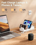 20-Port 600W Moezuti Charging Station for Multiple Devices with 10 Cables - Image 2