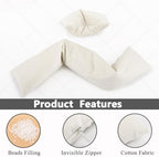 Keyboard Mouse Wrist Rest Bean Bag Set, Ergonomic Wrist Rest for Keyboard and Mouse Filled Ergo Beads, for Laptop, Desktop Computer (Ivory White) - Image 2