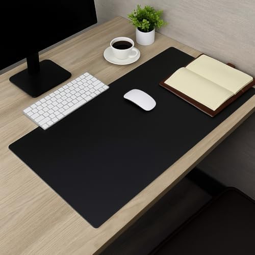 Dacasso Classic Black Leather 30" x 19" Desk Mat Without Rails - Image 4