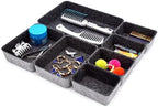 Welaxy 7pc Shallow Felt Desk Drawer Organizers Trays Charcoal Storage Bins - Image 4