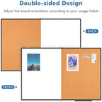 Magnetic White & Cork Board Combo 48" x 36" Aluminum Frame Black - Image 4