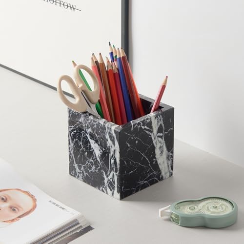 Real Luxurious Natural Marble Toothbrush Holder & Makeup Brush Organizer - Image 6