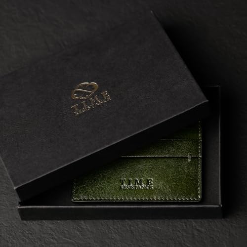 Time Resistance Credit Card Case - Leather Business Card Holder - Italian Handmade Card Organizer - Image 3
