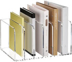 YUXUN Acrylic Magazine Holder,Clear Desk Organizer File Sorter for Notebook,Paper,Envelope,Magazine, Book Storage-Office/Home/Classroom Organization(6 Compartments,B5) by AcrylicBusinessCardHold