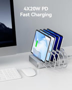 SooPii Premium 90W 6-Port USB C Charging Station for Multiple Device,Silver - Image 4