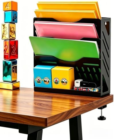 CanKing Metal File Organizer 4-Tier Clamp Desk and Wall Mount by CanKing