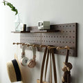 Wooden Pegboard Modular Display Organization Storage Wall Hooks Shelf(Color：Walnut) by CreatedOn2005
