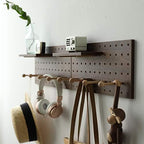 Wooden Pegboard Modular Display Organization Storage Wall Hooks Shelf(Color：Walnut) by CreatedOn2005