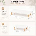 2 Pcs Monitor Stand Riser Wood Computer Monitor Stand with Small Stands - Image 4