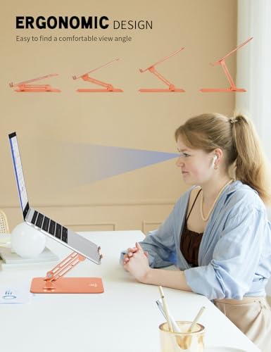 Z-Shaped Laptop Stand for Desk Fits 10"-16" Notebook, Orange - Image 2