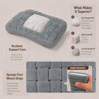 Lumbar Pillow Decorative Throw Pillow, Soft Velvet with Sponge-Filled 3D Woven Strips, Hand-Woven & High-Density Polyester Fiberfill Core, for Couch Bed Accent Chair Home Office(Dark Grey) - Image 3