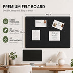 Felt Bulletin Board for Wall 48" x 36" Unfolded Size, Large Frameless Felt Pin Board, Soft Cork Board Alternative for Office, Home Planning, Notes, Photos & Wall Decor, Foldable Shipping, Easy Install - Image 2