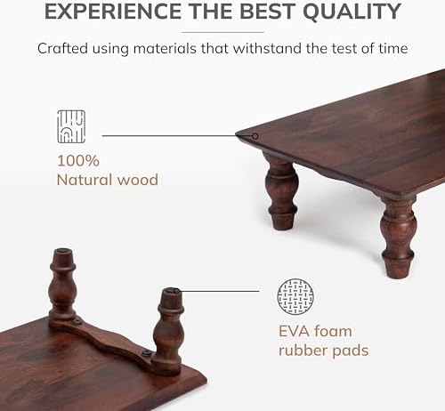 Anji Mountain Monitor Stand for Desk - Desktop Organizer & Laptop Riser, Ergonomic Monitor Riser, Space-Saving, Durable, Easy Assembly & Ideal for Home & Office,Walnut, 24-Inch, Classic - Image 2