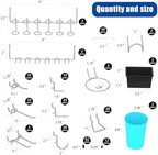 157 PCS Extra Thick Pegboard Hook Set, Metal Pegboard Accessory Organizer with Storage Bins and Peg Locks, Fits 1/4 Inch Pegboard Only, Ideal for Tools, Garage and Workshop Storage(Silver) - Image 2