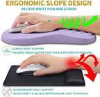 Hokafenle 2 in 1 Ergonomic Mouse Pad Wrist Support & Wrist Rest for Computer Keyboard Set, with Relieve Carpal Tunnel Pain Massage Bulge and Full Memory Gel Design (2In1 Set, Lavender) - Image 5