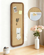 12" x 36" Long Narrow Bulletin Board，Linen Fabric Pin Board with Wooden Frame，Vertical Farmhouse Wall Memo Board for Home Office，Entryway Decor，Linen Board-3090BN - Image 6