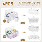 Citylife 17QT 4Packs Clear Craft Organizers and Storage Bins with Lids - Image 2