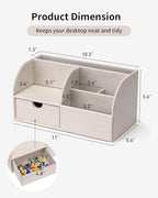 VLANDO PU Leather Desk Organizer with Drawer,6 Compartments - Image 4