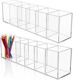 Mototo 2PCS Acrylic Pen Holder Back to School 6 Compartments Pen Organizer by MOTOTO