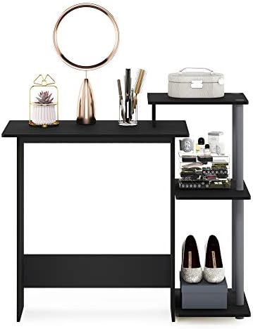 Furinno EFFICIENT Desk, 28.6" Wide Gaming Desk with 3 Open Side Shelves, Laptop Notebook Computer Desk, Office Desk for Home Office, Study Room, Dorm, Bedroom, Black - Image 5