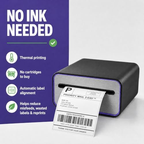 4x6 Thermal Label Printer - Bluetooth, Wireless, 2 Extra Label Rolls - Image 4