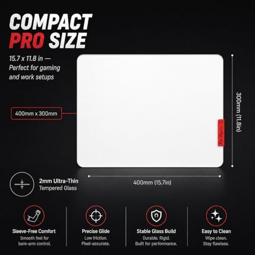 Flash Beyond Glass Gaming Mouse Pad, 400 x 300 mm, White - Image 6