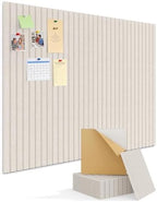 Kuchoow Felt Bulletin Board Tiles Self Adhesive Pin Cork Board Alternative for Wall, Large Panels 48"×36" 12 Pack Beige Corkboard Memo Vision Display Photo Organizer for Office Home Classroom by Kuchoow