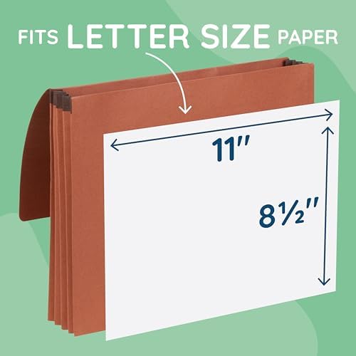 Blue Summit Supplies 10 Redrope Expanding File Wallets, Letter, 3.5" Brown - Image 3